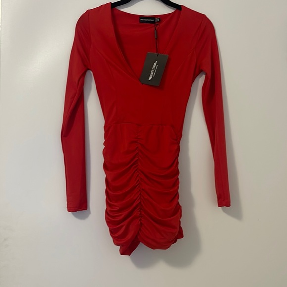 knee length dresses for ladies Curves Ahead Ruched Mini Dress main image 1